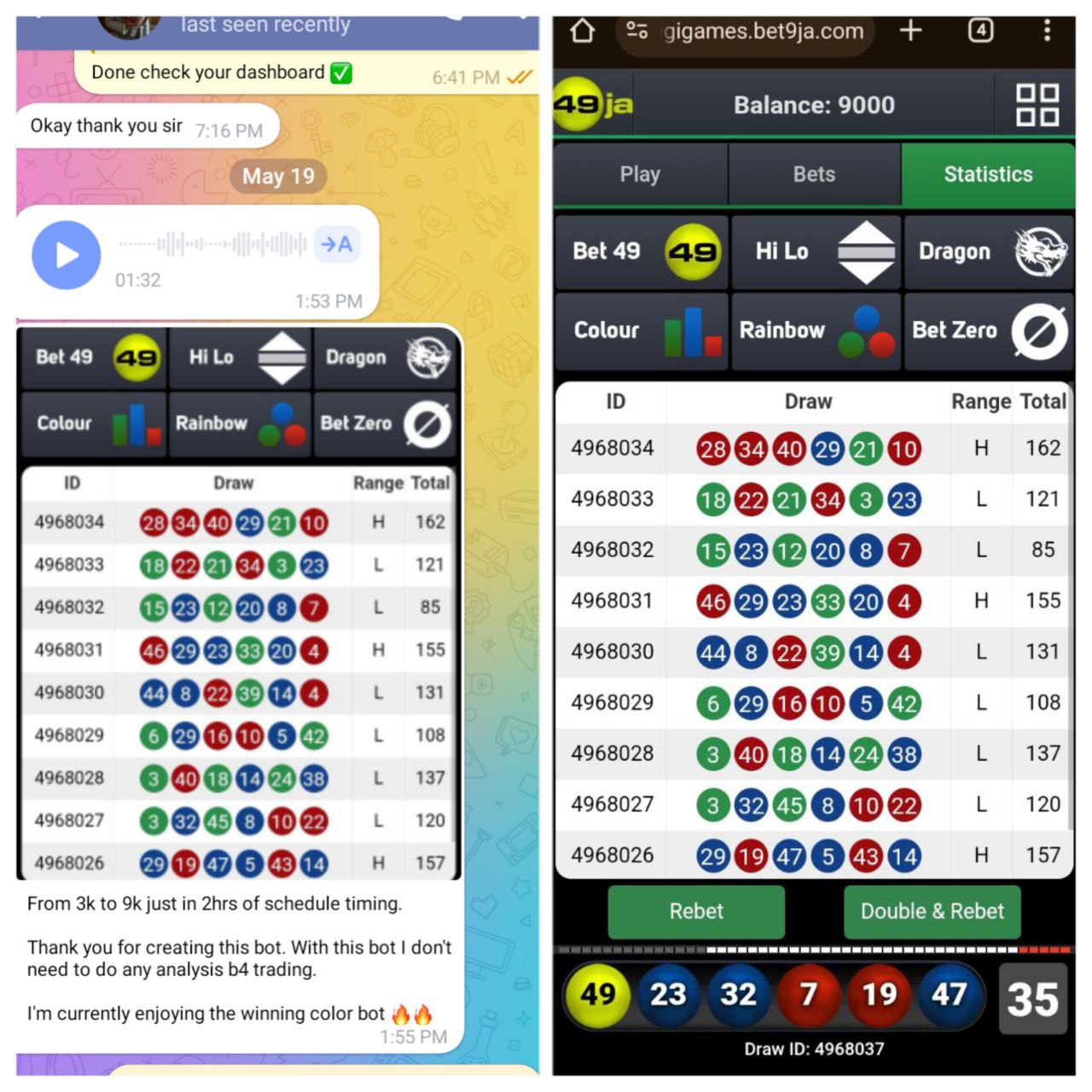 Winning proof from VictoPro Verified User