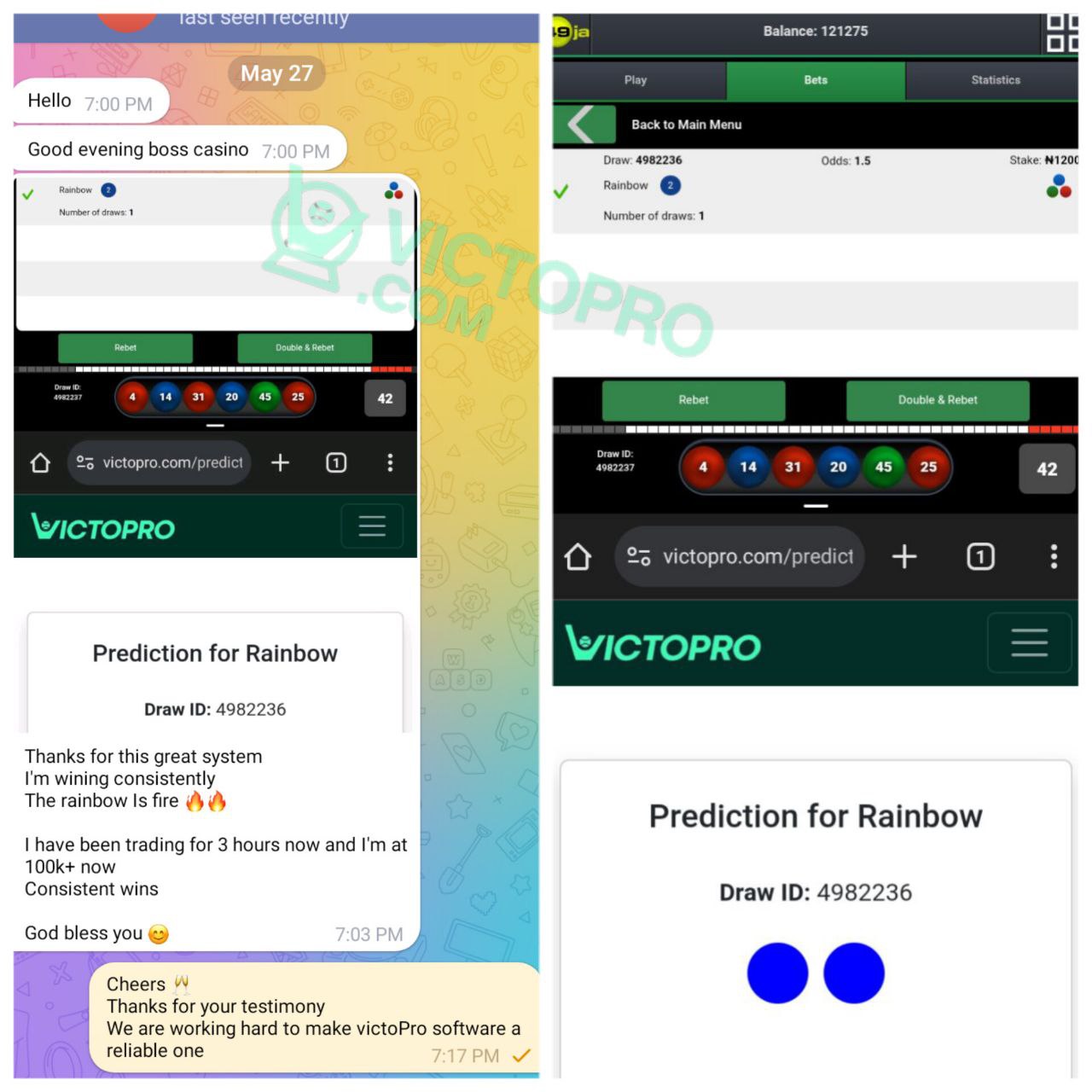 Winning proof from VictoPro Verified User