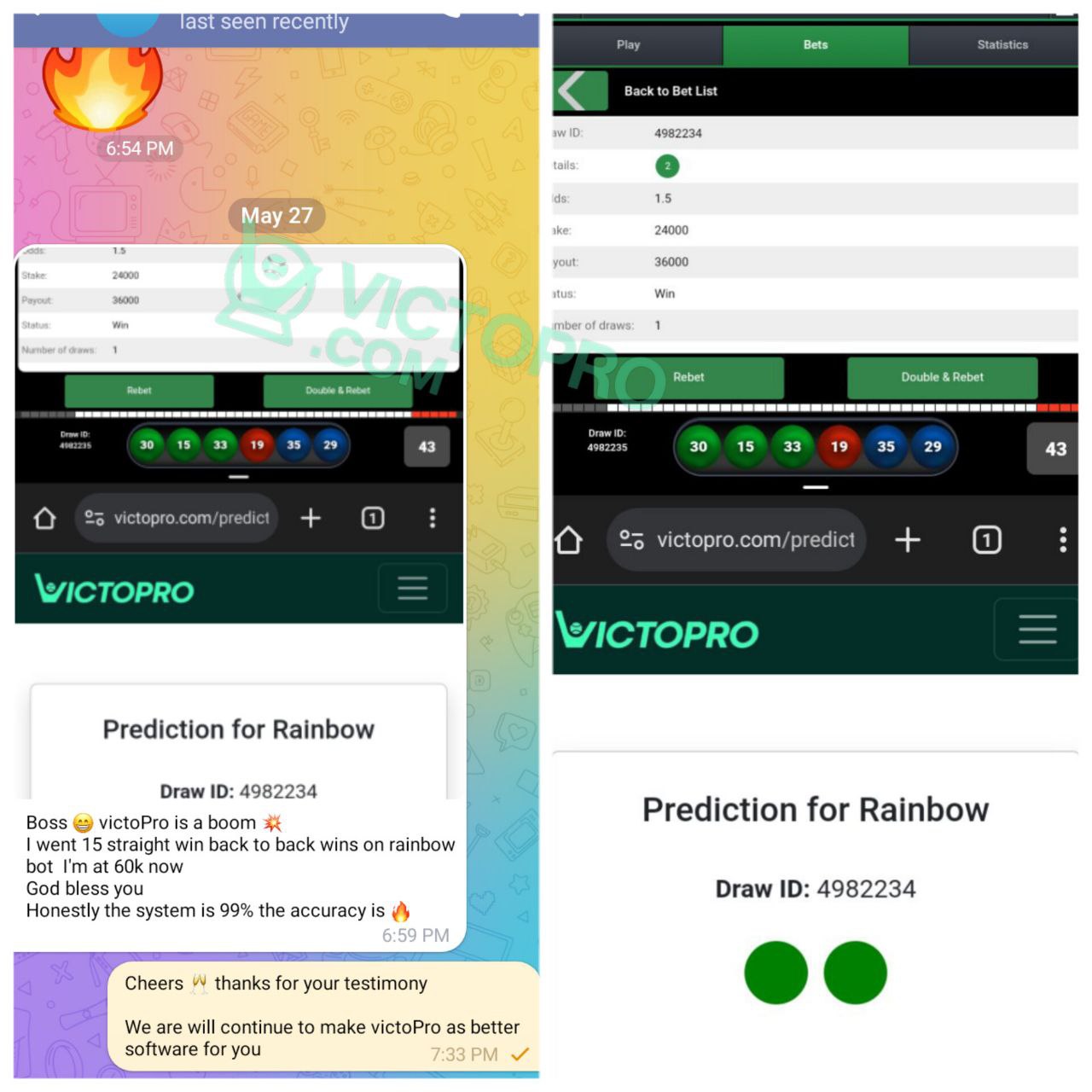 Winning proof from VictoPro Verified User