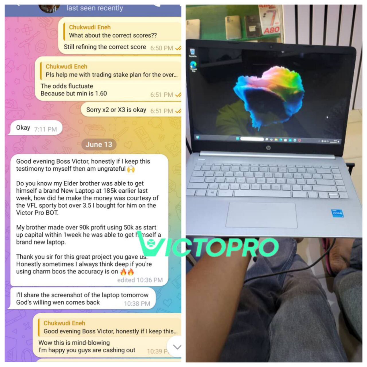 Winning proof from VictoPro Verified User